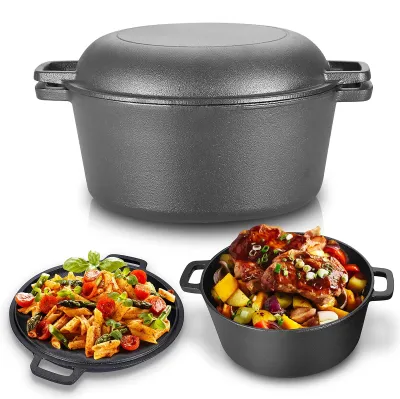 Gusseisen-Bräter 2-in-1, 4,5 l, mit Deckel, Ø 26 cm
