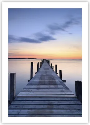 Produktbild von Poster - Poster ohne Rahmen - Sonnenuntergang See Wasser Brücke - 50x70 cm - Wand Bild - Wanddeko - Wandbilder - Kunstposter - Wandposter - Bilder - Kunstdruck - Wandbild - P2XPA50x70-2508