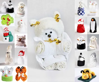 Produktbild von Frottier Geschenk Set viele Modelle Handarbeit Origami Gästetuch Handtuch Waschhandschuh, Motiv/Art:Dolly Doll
