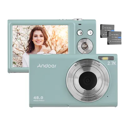 Produktbild von Andoer 2.7K Digitalkamera Kompakter Video-Camcorder 48 MP Autofokus 2.88 Zoll IPS-Bildschirm 16-facher Zoom Anti-Shake Face Detact Smile Capture fuer Kinder und Jugendliche