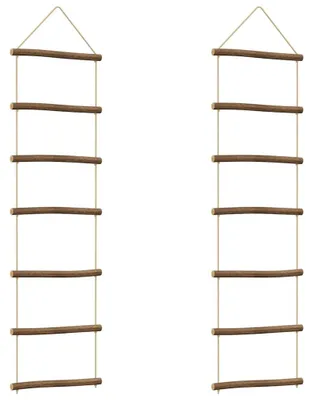 Produktbild von vidaXL Wanddekorationen in Leiterform 2Stk. 30x100cm Natürlicher Zweig