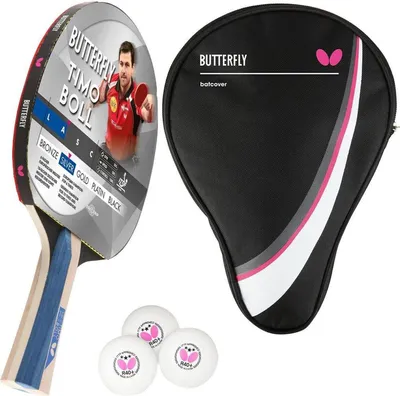 Produktbild von Butterfly 1x Timo Boll Silber 85016 Tischtennisschläger + Tischtennishülle Drive Case + 3x 40+ 3*** Tischtennisbälle