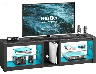 TV-Lowboard mit RGB-LED, 160x35x52 cm, für 65 Zoll
