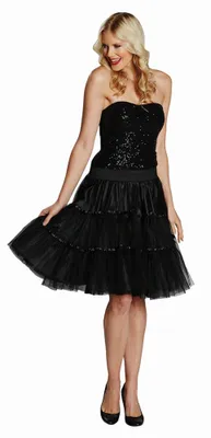 Produktbild von Rock Tüllrock TuTu Petticoat schwarz 36 38 40 42 Karneval Damen Kostüm