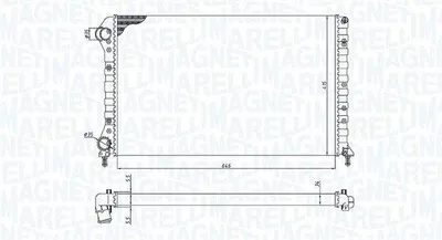 Produktbild von MAGNETI MARELLI 350213179000 Kühler Wasserkühler Motorkühler für FIAT Doblo Cargo (223) Doblo Kombi (119, 223)