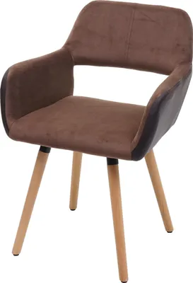 Produktbild von Esszimmerstuhl MCW-A50 II, Stuhl Küchenstuhl, Retro 50er Jahre Design  Kunstleder/Stoff, hellbraun, helle Beine