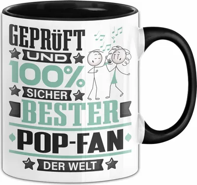 Produktbild von Pop-Fan Geschenk Lustiger Spruch für Pop-Fan Geschenkidee Bester Pop-Fan Der Welt (Schwarz)