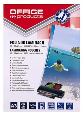 Zdjęcie produktu dla Folia do laminowania A3 2 x 100 mikronów 100 sztuk