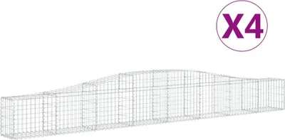 Produktbild von vidaXL Gabionen mit Hochbogen 4 Stk. 400x30x40/60 cm Verzinktes Eisen