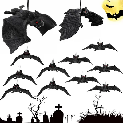 Halloween Fledermaus Hängedekoration, 1 Stück, Schwarz