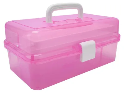 Imagen del producto de Caja de almacenamiento portátil de 3 niveles para cosméticos y manualidades