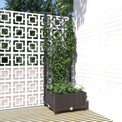 Produktbild von "2026 Promotion" Garten-Pflanzgefäß - Pflanzkasten - mit Spalier Schwarz 40x40x121,5 cm - PP - Beete CC9657
