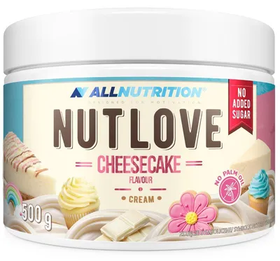 Produktbild von ALLNUTRITION NUTLOVE Cheesecake Flavour Cream 500g Creme mit Cheesecake-Geschmack ohne Zuckerzusatz