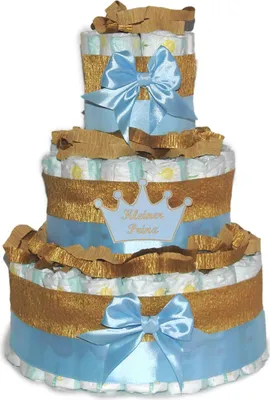 Produktbild von Windeltorte | Geschenk zur Geburt | Windelgeschenk für Jungen | Prinz