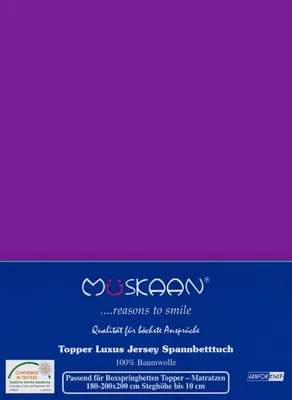 Produktbild von Jersey Topper Spannbettlaken Violett / Lila 180x200 - 200x200 100% Baumwolle
