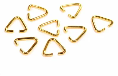 Produktbild von Vintageparts Dreieckige Biegeringe Goldfarben 9x6 mm 20 Stück