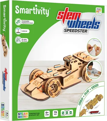 Obrázok produktu pre Stavebnica Smartivity Speedster, detská hra, logická hra, vzdelávacia hračka, od 6 rokov, drevo, STY 001