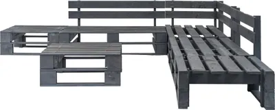 Obrázek produktu pro vidaXL 6dílná zahradní sedací souprava Pallet Wood Grey