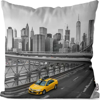 Produktbild von VOID Cap Brooklyn Bridge Taxi Amerika Kissenbezug Kissenhülle Polyester wasserfest Outdoor Indoor