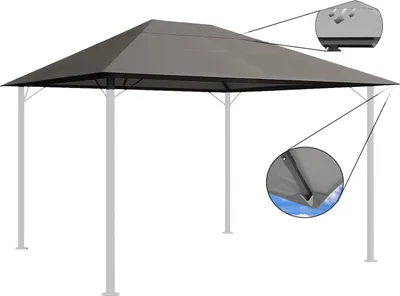 Produktbild von Ersatzdach für Garten Pavillon 3x4m Taupe / Beigegrau RAL 7006 Pavillondach Ersatzbezug