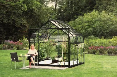 Obrázok produktu pre Vitavia "Diana 6700" skleník čierny 6,7 m² 3 mm tvrdené bezpečnostné sklo