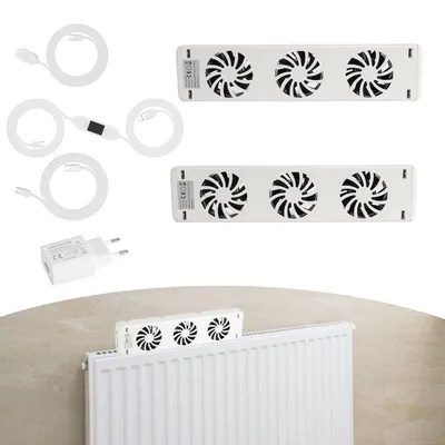 Productafbeelding van TolleTour Radiatortoevoegingsset, Radiatorturbo, Ventilator voor radiatoren, Radiatorduo-set