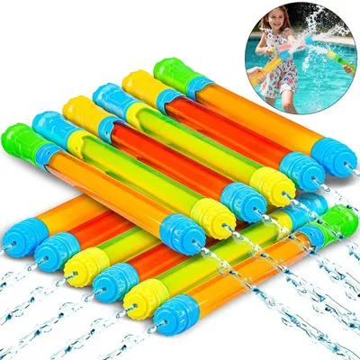 Produktbild von 12 Stück Wasserpistolen für Kinder, 42CM Kunststoff Wasserpistole Strandspielzeug Wasserpistole für Sommer Pool Garten Outdoor Wasser Party Geschenke