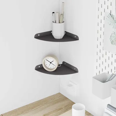 Produktbild von Maison Exclusive - Eckregal zum Schweben 2 stk. Schwarz 18 x 18 x 2 cm