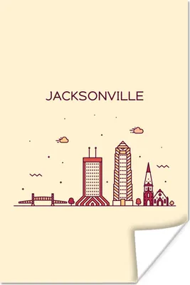 Produktbild von MuchoWow® Poster Skyline - Jacksonville - Vereinigte Staaten 20x30 cm - Papierdruck
