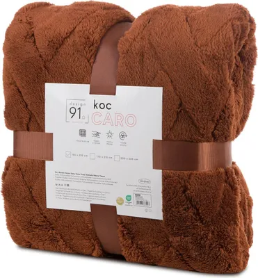 Zdjęcie produktu dla Koc mikroflano CARO 150x200 ceglasty jodełka 340gsm
