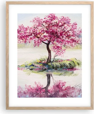 Produktbild von Gerahmtes Poster - Rahmen in heller Eiche - Baum Abstraktion - 40x50 cm - Wand Bild - Wanddeko - Wandbilder - Kunstposter - Wandposter - Bilderrahmen - Bilder - Kunstdruck - Wandbild - P2NPA40x50-3805