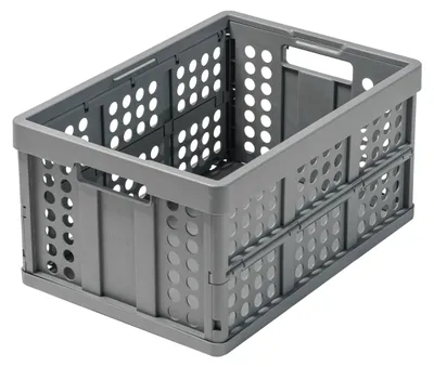 Faltkiste 45 L, Grau, 38x54x27 cm, klappbar, stapelbar