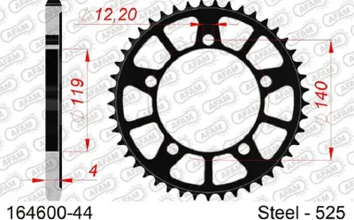 Produktbild von AFAM Kettenrad Stahl Standard - 525