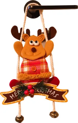 Produktbild von Weihnachtsdekoration zum Aufhängen, 3D-Türknauf, Weihnachtsmann, Schneemann, Elch, Bär, Weihnachtsmann, Wandkunst, Schild für Wohnzimmer, Schlafzimmer, Innendekoration