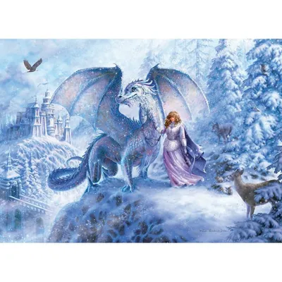 Produktbild von COBBLE HILL Familienpuzzle Ice Dragon 350 Teile