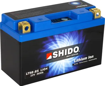 Produktbild von Shido LT9B-BS Lithium-Batterie, 12V, 3Ah, Leicht, Hoher Startstrom