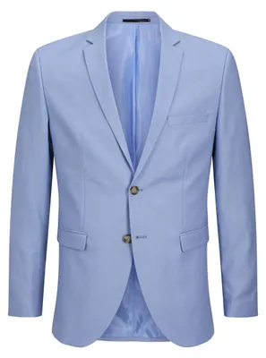 Image de Jack & Jones 12141107_1966_810382_46, Homme, Bleu, Blazer, Adulte, Bleu chambray, Décolleté à boutonnière