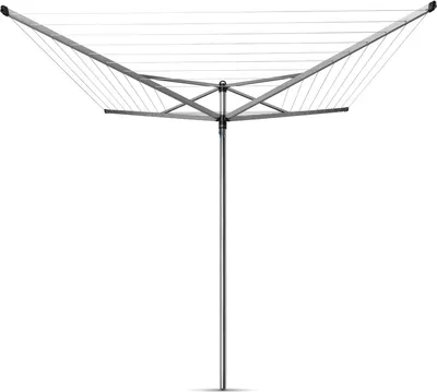 Immagine prodotto di Brabantia 310805 Asciugabiancheria rotativo Topspinner con ancoraggio a pavimento in metallo da 45 mm, rotativo, argento, 50 m