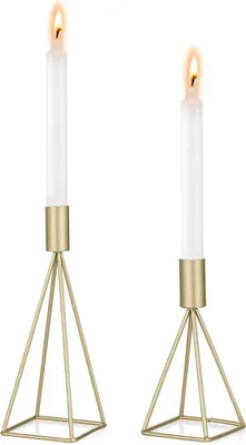 Produktbild von Sziqiqi Kerzenständer Vintage Metall Deko 2er Set Gold Wohnzimmer Hochzeit
