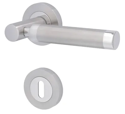 Produktbild von Alpertec BB-Rosettengarnitur Solid 3 Edelstahl silber rund