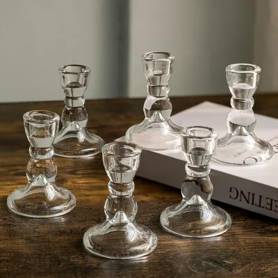 Image de Romadedi Porte-bougies en verre 20 bougies transparentes