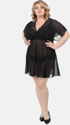 Produktbild von Teyli Nachthemd mit Schnürung im Rücken Emma Female 21216 schwarz XXL