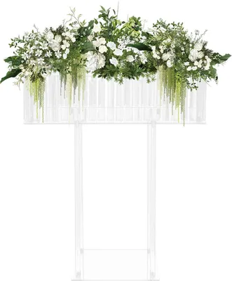 Immagine prodotto di Portafiori in acrilico - Portafiori da tavolo - 60×20×78 cm - Vetro acrilico - Per matrimoni, compleanni, feste - Trasparente