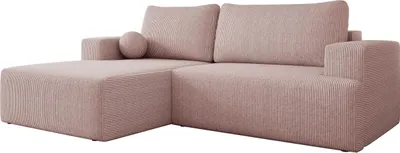 Produktbild von MIRJAN24 Ecksofa Mivo Cord, Wohnzimmmer L-Form mit Schlaffunktion und Bettkasten (Farbe: Poso 52, Seite: Links)