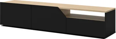Obrázok produktu pre TV skrinka Svetlý a čierny dub, 180 x 38 x 38