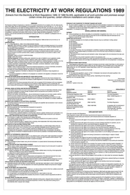 Sicherheitsposter Elektricität am Arbeitsplatz 1989 – A2 Kunststoff