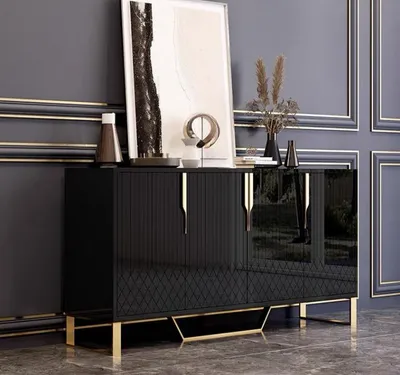 Image de Sideboard Bois Salon Buffet Meuble Commode Armoire Moderne Nouveau