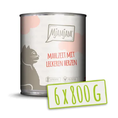 Image de MjAMjAM - 6 x 800 g de cœur - Nourriture humide pour chats - Aliment complet