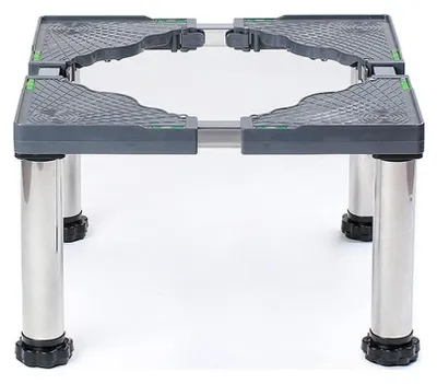 Image de Pied réglable pour réfrigérateurs/congélateurs et lave-vaisselle, de 45 à 70 cm, hauteur de 25 cm, en acier inoxydable/polypropylène