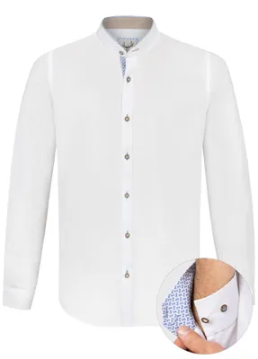 Productafbeelding van Stockerpoint herenoverhemd "Raffa", traditioneel model, wit en blauw, maat M